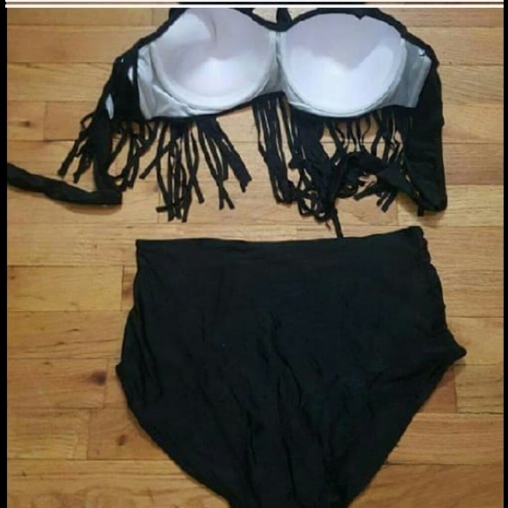 Newest Summer  Plus Size Tassels Bikinis High - Picture 3 of 6